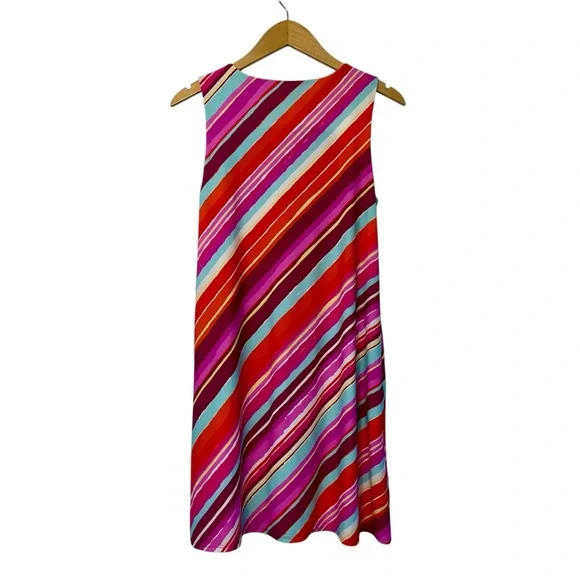 Jude Connally Dress Size Small Multicolored Melody Mod Stripe Sleeveless Swing - Picture 3 of 10